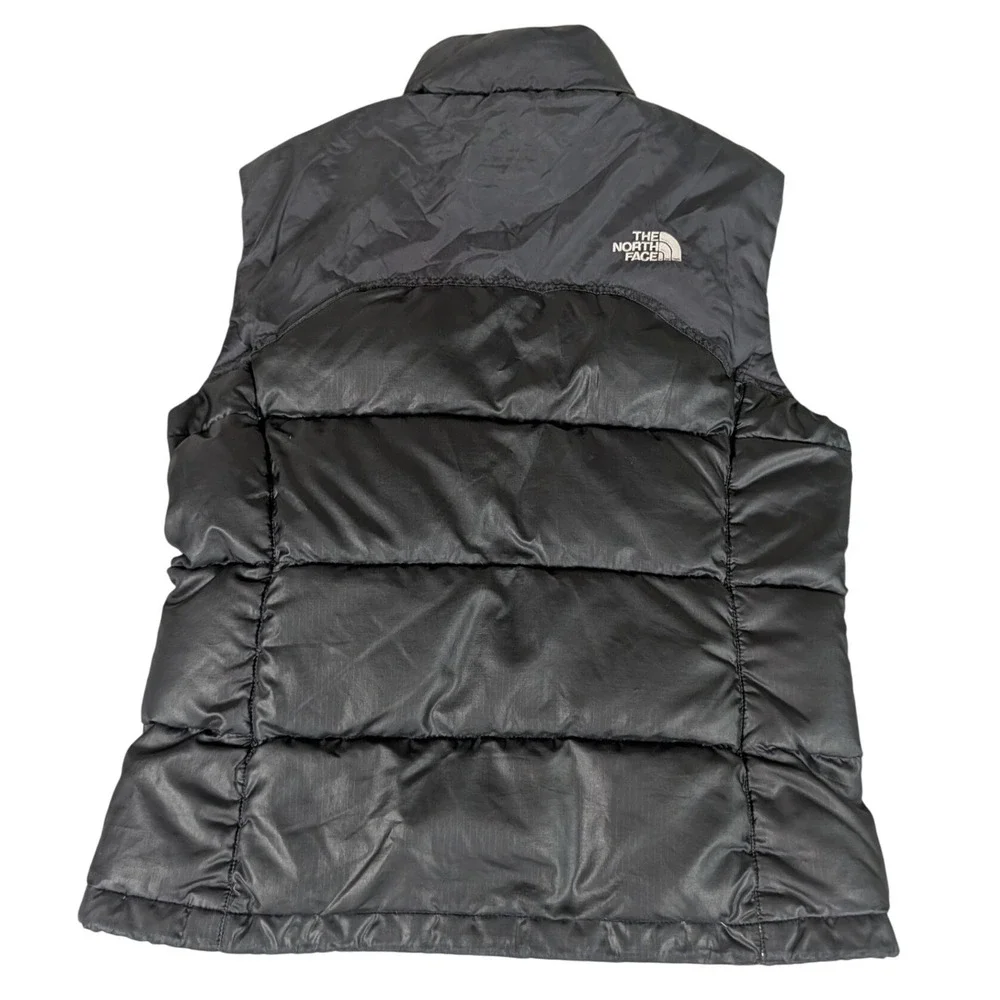 The North Face Girls 600 Fill Down Puffer Vest Black Ripstop Full Zip M